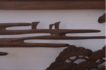 古民具・骨董　大正〜昭和期　古い木のアンティーク欄間(3)