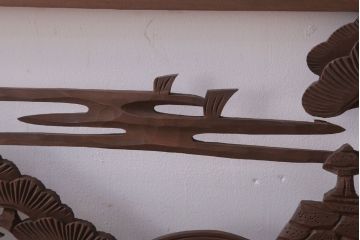 古民具・骨董　大正〜昭和期　古い木のアンティーク欄間(3)