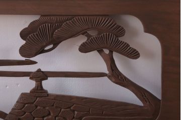 古民具・骨董　大正〜昭和期　古い木のアンティーク欄間(3)