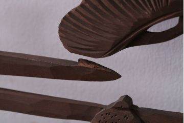 古民具・骨董　大正〜昭和期　古い木のアンティーク欄間(3)