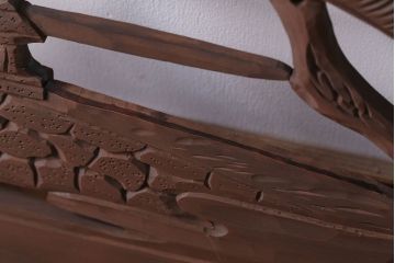 古民具・骨董　大正〜昭和期　古い木のアンティーク欄間(3)