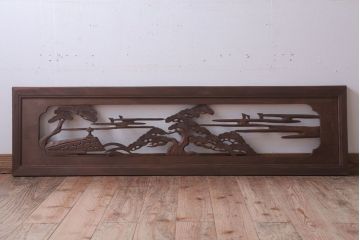 古民具・骨董　大正〜昭和期　古い木のアンティーク欄間(3)