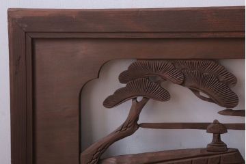 古民具・骨董　大正〜昭和期　古い木のアンティーク欄間(3)