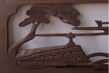 古民具・骨董　大正〜昭和期　古い木のアンティーク欄間(3)