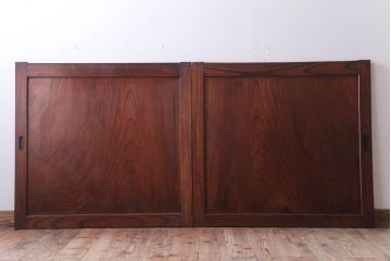 古民具・骨董　総欅材!シンプルなアンティーク板戸(2)