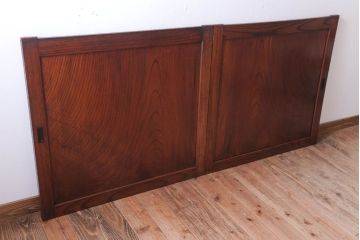 古民具・骨董　総欅材!シンプルなアンティーク板戸(2)