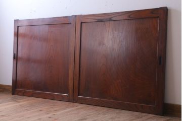 古民具・骨董　総欅材!シンプルなアンティーク板戸(2)