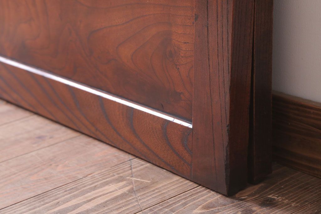 古民具・骨董　総欅材!シンプルなアンティーク板戸(2)