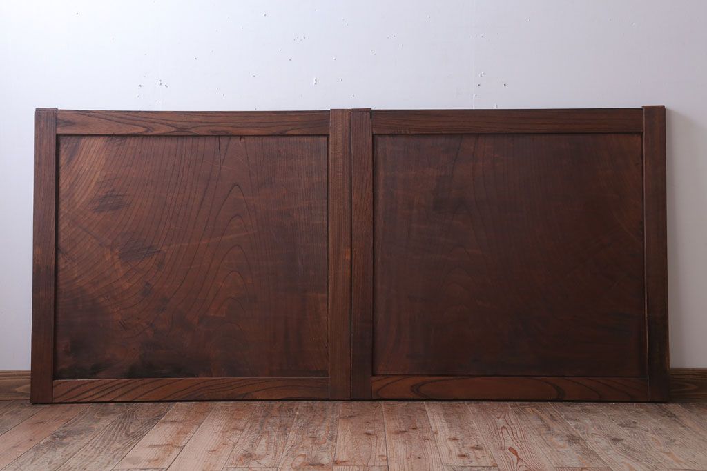 古民具・骨董　総欅材!シンプルなアンティーク板戸(2)