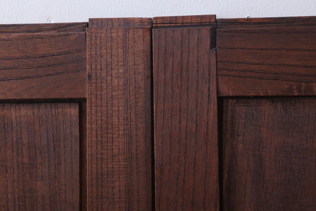 古民具・骨董　総欅材!シンプルなアンティーク板戸(2)