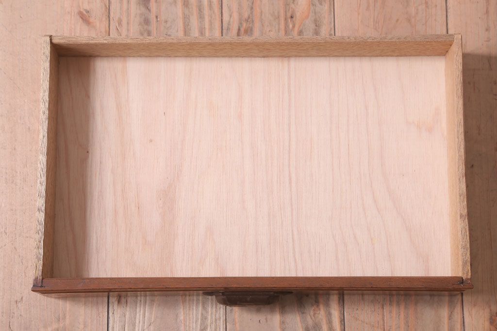 レトロ家具　昭和レトロ　古い木製の小ぶりなアンティーク書類ケース(カルテケース)