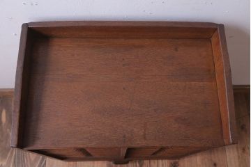 レトロ家具　昭和レトロ　古い木製の小ぶりなアンティーク書類ケース(カルテケース)