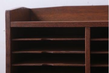 レトロ家具　昭和レトロ　古い木製の小ぶりなアンティーク書類ケース(カルテケース)
