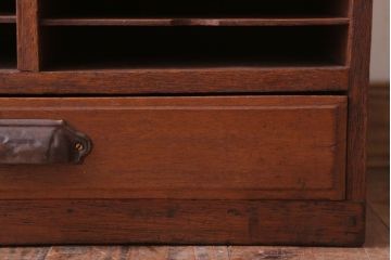 レトロ家具　昭和レトロ　古い木製の小ぶりなアンティーク書類ケース(カルテケース)