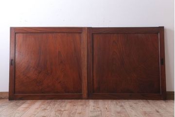 古民具・骨董　明治大正　総欅材!シンプルなアンティーク板戸(1)