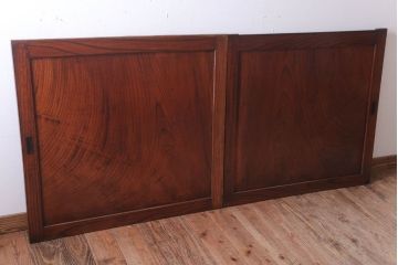 古民具・骨董　明治大正　総欅材!シンプルなアンティーク板戸(1)