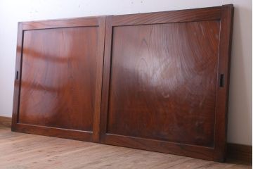 古民具・骨董　明治大正　総欅材!シンプルなアンティーク板戸(1)