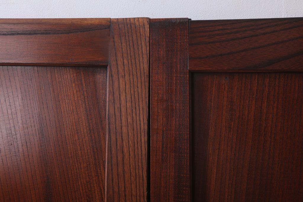 古民具・骨董　明治大正　総欅材!シンプルなアンティーク板戸(1)