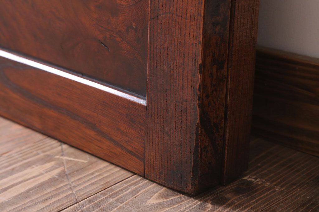 古民具・骨董　明治大正　総欅材!シンプルなアンティーク板戸(1)