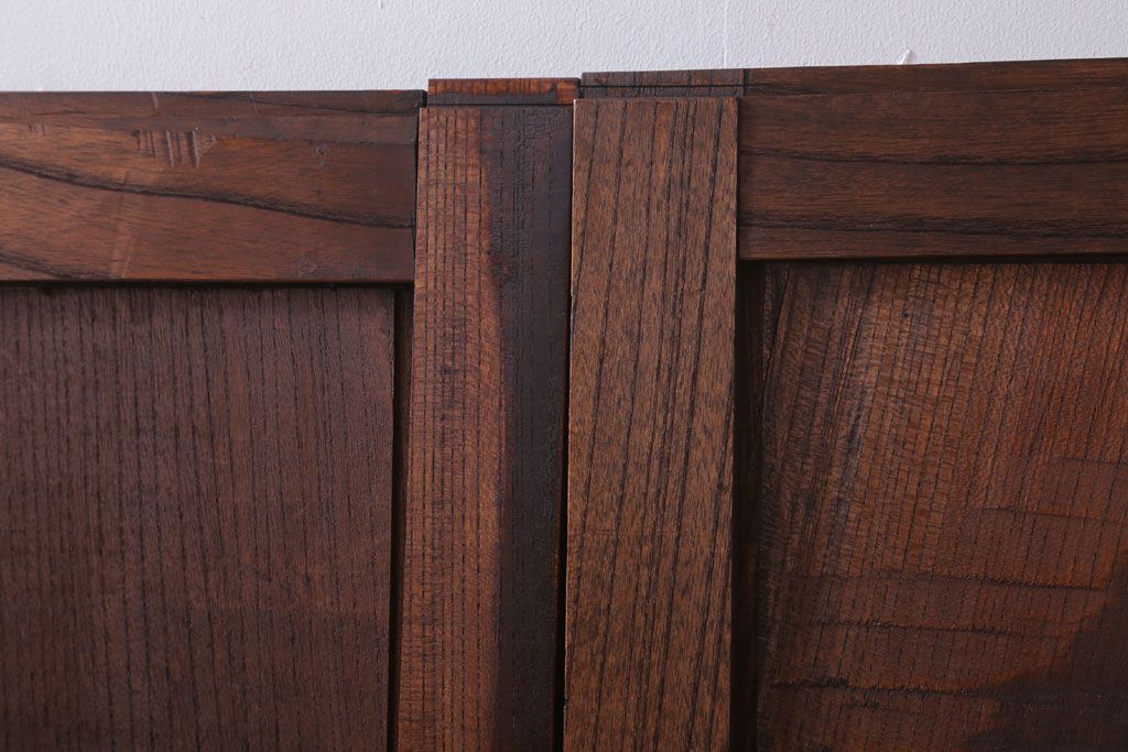 古民具・骨董　明治大正　総欅材!シンプルなアンティーク板戸(1)