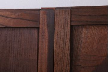 古民具・骨董　明治大正　総欅材!シンプルなアンティーク板戸(1)