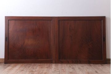 古民具・骨董　明治大正　総欅材!シンプルなアンティーク板戸(2)