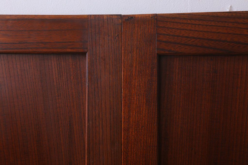 古民具・骨董　明治大正　総欅材!シンプルなアンティーク板戸(2)