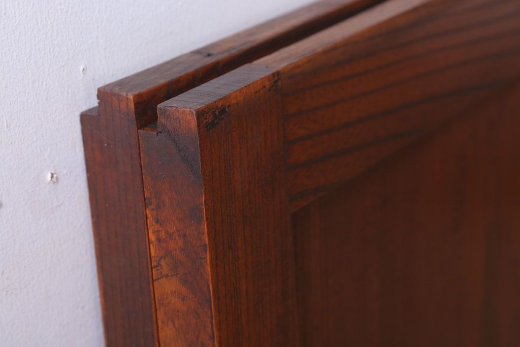 古民具・骨董　明治大正　総欅材!シンプルなアンティーク板戸(2)