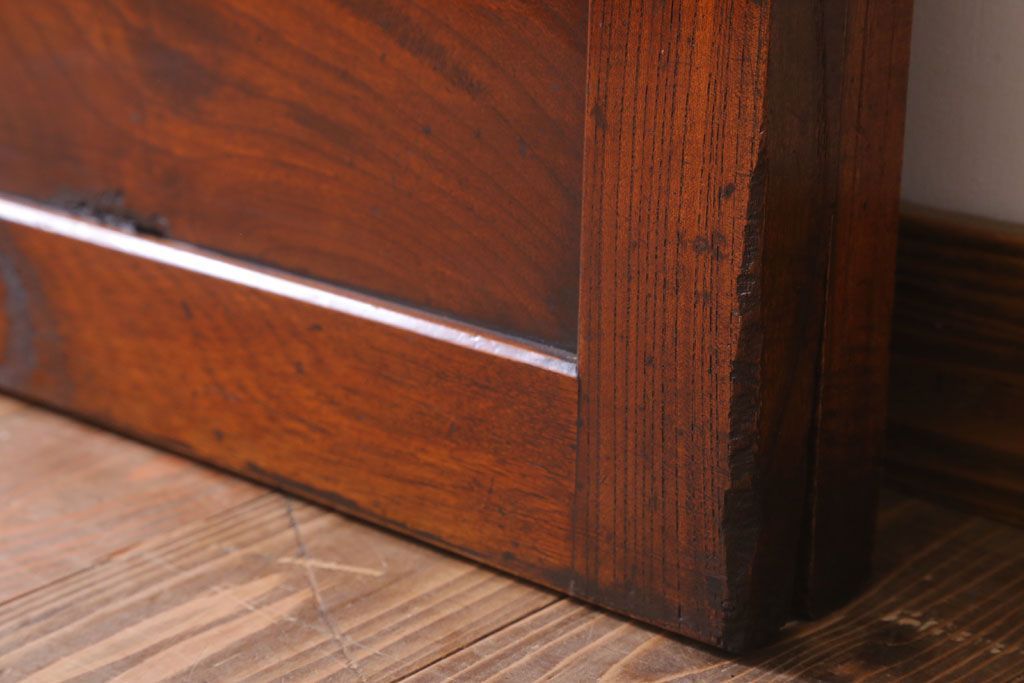 古民具・骨董　明治大正　総欅材!シンプルなアンティーク板戸(2)