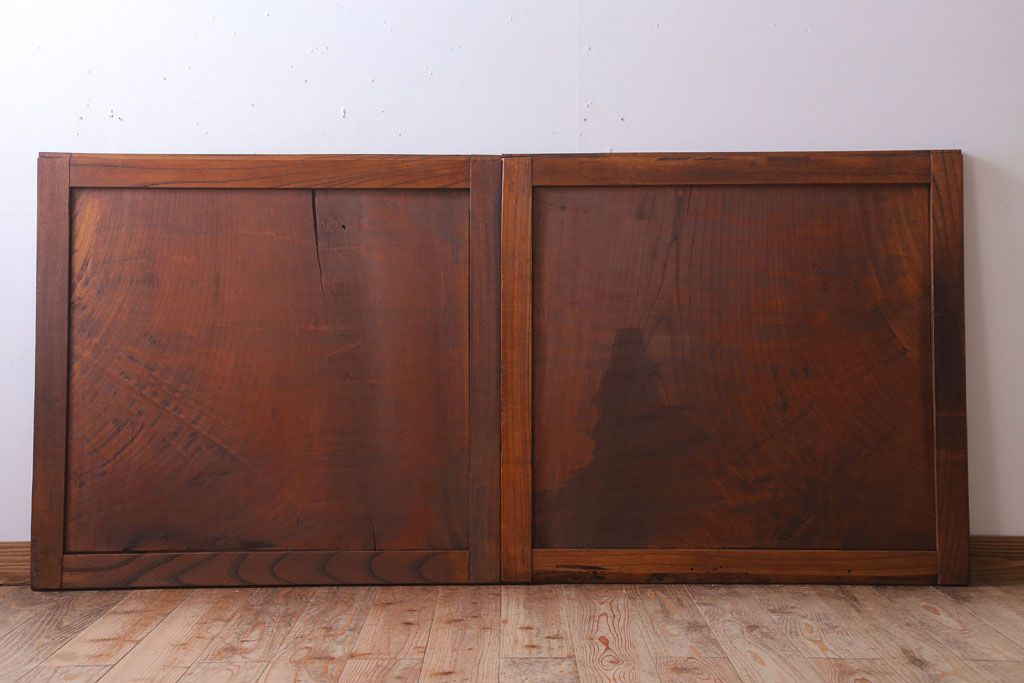 古民具・骨董　明治大正　総欅材!シンプルなアンティーク板戸(2)