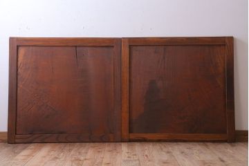 古民具・骨董　明治大正　総欅材!シンプルなアンティーク板戸(2)