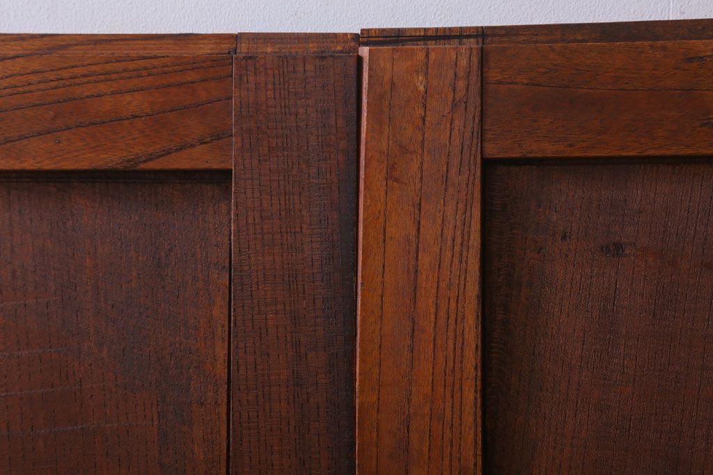 古民具・骨董　明治大正　総欅材!シンプルなアンティーク板戸(2)