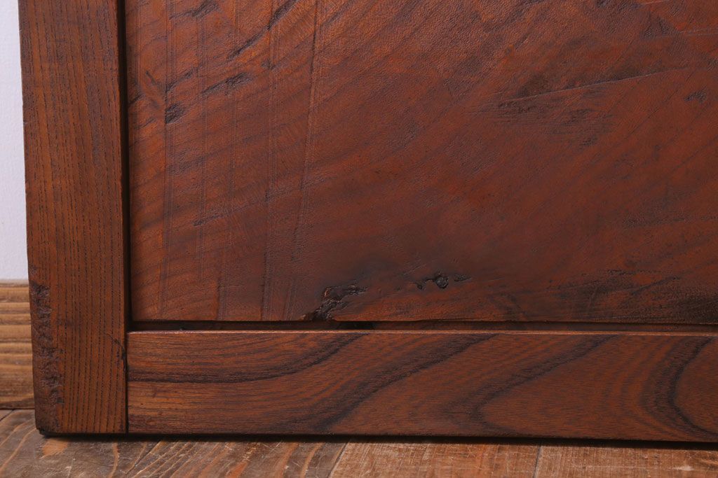 古民具・骨董　明治大正　総欅材!シンプルなアンティーク板戸(2)