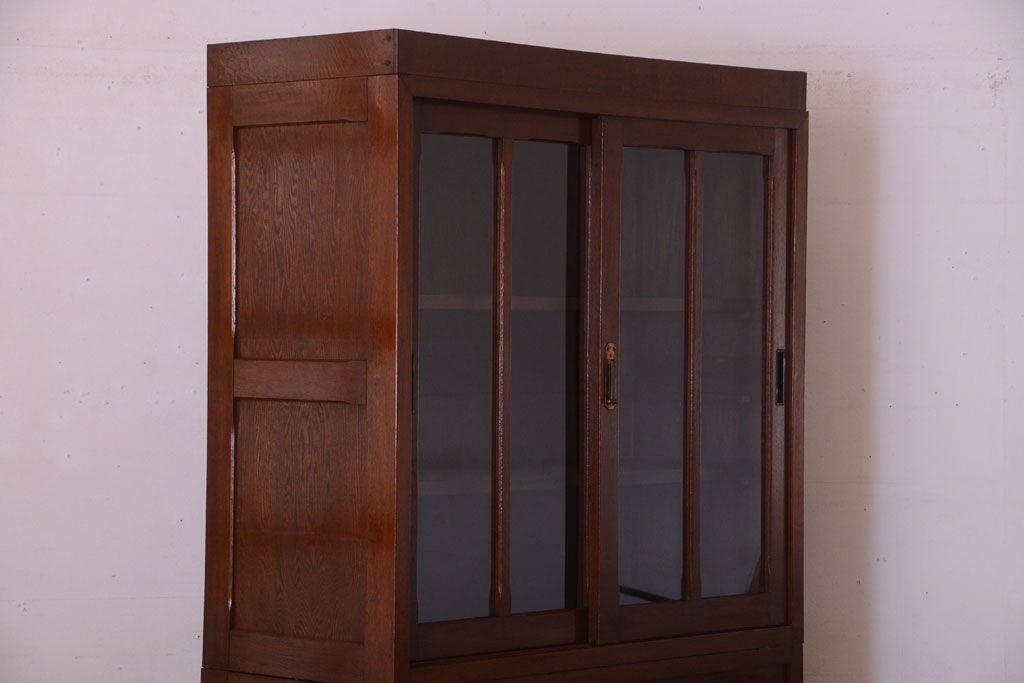 レトロ家具　昭和レトロ　2段重ねのおしゃれなアンティーク収納棚