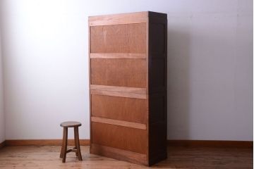 レトロ家具　昭和レトロ　2段重ねのおしゃれなアンティーク収納棚