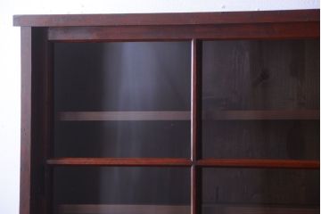 アンティーク家具　和製アンティーク　大正期　脚付き!2段重ね収納棚