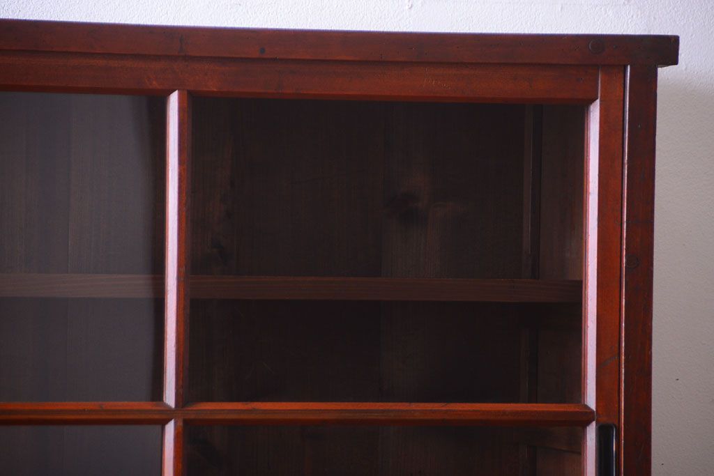 アンティーク家具　和製アンティーク　大正期　脚付き!2段重ね収納棚