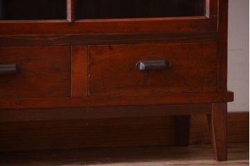 アンティーク家具　和製アンティーク　大正期　脚付き!2段重ね収納棚