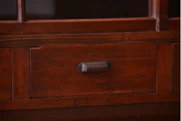 アンティーク家具　和製アンティーク　大正期　脚付き!2段重ね収納棚