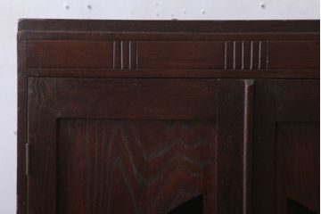 アンティーク家具　和製アンティーク　色ガラス入り!おしゃれなデザインのアンティーク本箱(ブックケース)