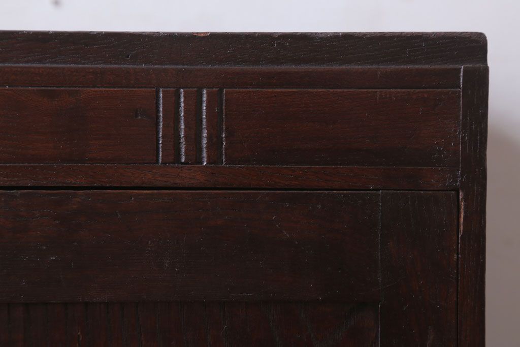 アンティーク家具　和製アンティーク　色ガラス入り!おしゃれなデザインのアンティーク本箱(ブックケース)