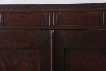 アンティーク家具　和製アンティーク　色ガラス入り!おしゃれなデザインのアンティーク本箱(ブックケース)