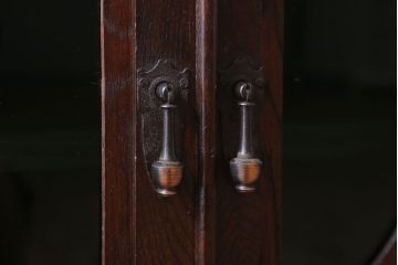 アンティーク家具　和製アンティーク　色ガラス入り!おしゃれなデザインのアンティーク本箱(ブックケース)