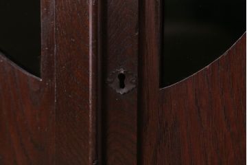 アンティーク家具　和製アンティーク　色ガラス入り!おしゃれなデザインのアンティーク本箱(ブックケース)