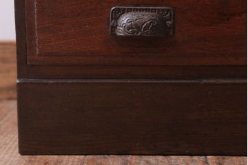 アンティーク家具　和製アンティーク　色ガラス入り!おしゃれなデザインのアンティーク本箱(ブックケース)