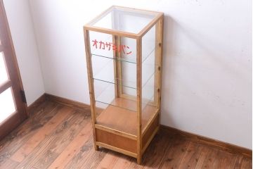 レトロ家具　昭和レトロ　オカザキパン　脚付き!古い縦型ガラスケース
