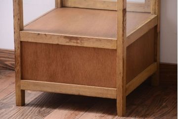 レトロ家具　昭和レトロ　オカザキパン　脚付き!古い縦型ガラスケース