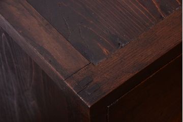 アンティーク家具　 古民具・骨董　明治〜大正　丸金具付き!古い木の上品な茶箪笥