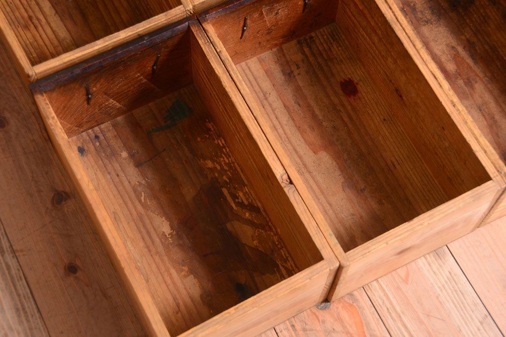 アンティーク家具　古民具・骨董　明治　上手物!古金具付きの三方欅材帳場箪笥