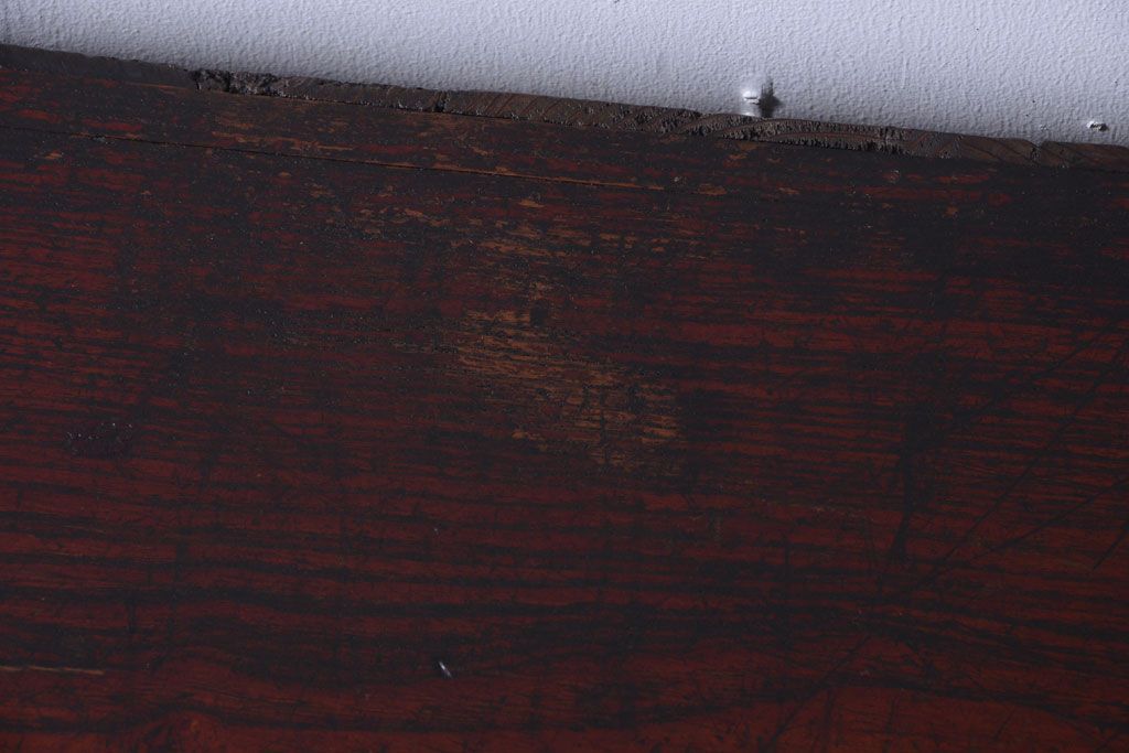 アンティーク家具　古民具・骨董　明治　上手物!古金具付きの三方欅材帳場箪笥